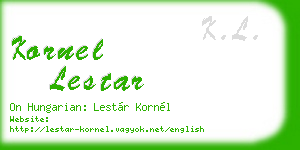 kornel lestar business card