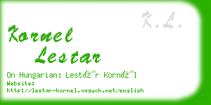 kornel lestar business card